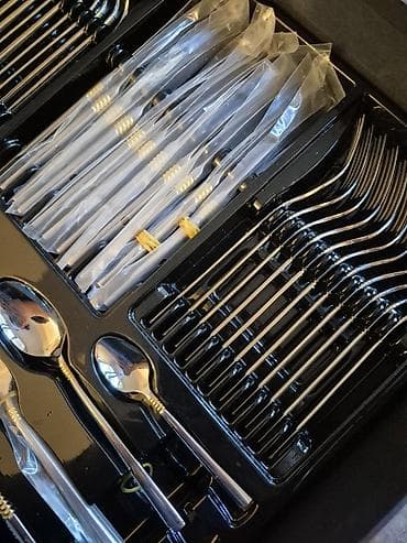 Дом и сад: KaracaPaslanmayan poladdan (inox) iri dəst süfrə qab-qacağı – bıçaq — 4