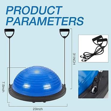 Боксерские груши: BOSU tipli balans trenajor topu – elastik müqavimət rezinləri və nasos — 3