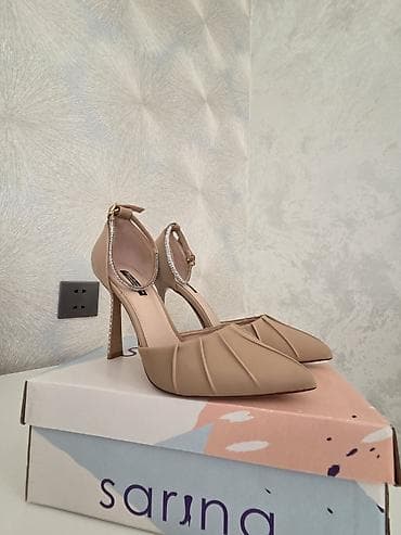 daban catlarina care: Zərif qadın yüksək daban ayakkabısı - Rəng: bej/nude - Model: sivri — 5