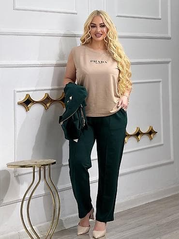 Qadın 3lü dəsti 
-Razmer: 3xl 4xl 5xl
- Material: 2 iplik — 5