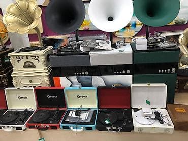 retro gramofon: Vinil pleyer – portativ “kofert” tipli dönər stol və masaüstü — 5