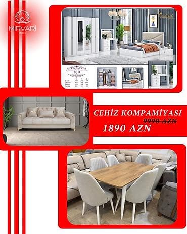 vitrin mebelleri: Mebel dəsti – “Mirvari” kolleksiyası Cehiz komplektləri müxtəlif — 1