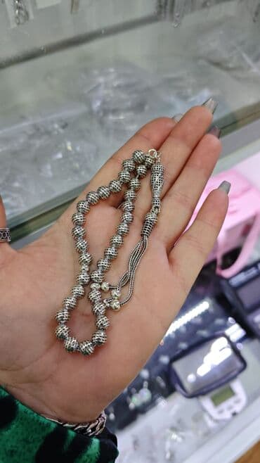 kehraba tesbeh: Gümüş təsbeh kolleksiyası.qiymet 100 m.dan baslayir - Material: gümüş — 3