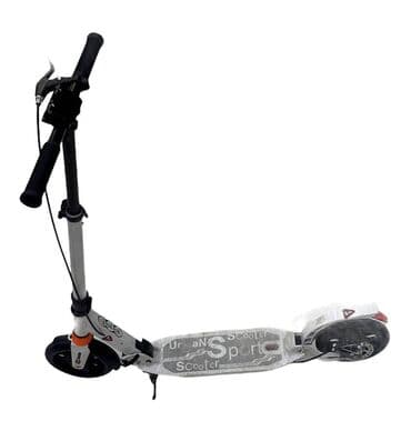 детские самокаты с родительской ручкой: Samokat Urban Scooter 
diskli əngəl, maksimum yük 100 kq, ağ — 1