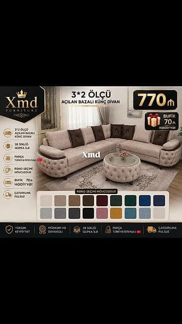 madeyra divan desti: Açılan bazalı künc divan – 3×2 ölçü. - Mexanizm: açılır, bazalı — 1