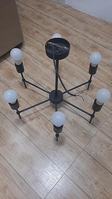qara sam: Çılçıraq, 8 lampa, Metal — 3