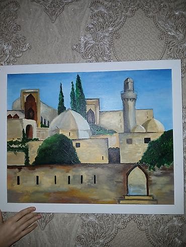 Rəsm əsəri – “İçərişəhər panoraması” - Texnika: yağlı boya, kətan