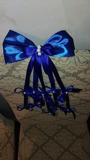Kobalt-mavi dekorativ lent qaşqabağı - Material: parıltılı atlas lent lalafo.az -da Kobalt-mavi dekorativ lent qaşqabağı - Material: parıltılı atlas lent