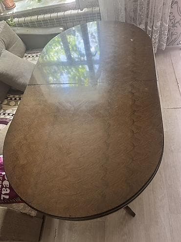 acılan stul: Qonaq masası, Açılan, Taxta, Oval masa — 4