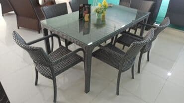 аренда столов и стульев бишкек: Квадратный стол, Нераскладной, Со стульями, Плетеный — 2