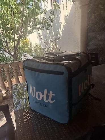 Restoran, kafe avadanlığı: Wolt Partner termo çatdırılma çantası - Rəng: açıq mavi, “Wolt — 1