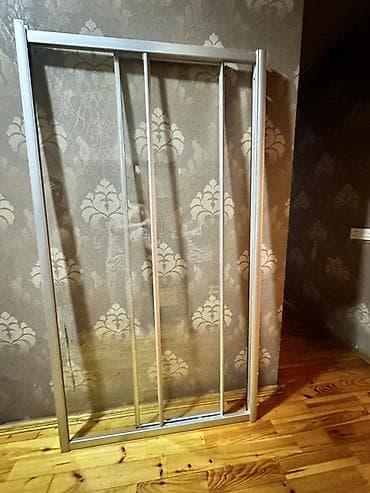 Alüminium çərçivəli sürüşmə şüşə bölmə/qapı paneli - Material: gümüş