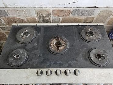 Qazlı stolüstü ocaq - 5 gözlü qaz paneli: mərkəzdə iri yanacaq göz — 1