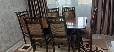 embawood stol stul: Mətbəx üçün, Açılmayan, Dördbucaq masa, 6 stul — 1