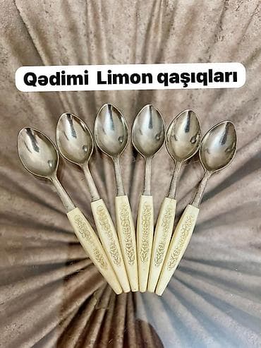 qasiq vilka: Qədimi süfrə dəsti – 6 ədəd vilka və 6 ədəd “limon qaşığı” — 2