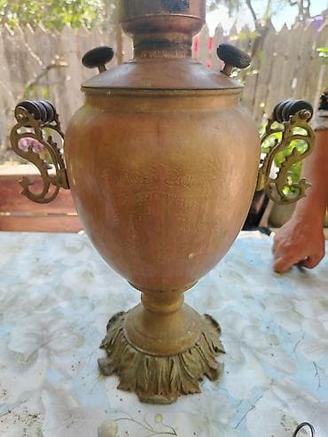 samovar alisi: Antik samovar – misdən hazırlanmış, klassik “qlobus” formalı gövdə və — 3