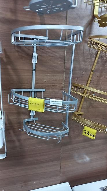 usaq ucun sebet: Döşəmə və ya duş küncünə montaj üçün 3 mərtəbəli künc rəf. - Material — 1