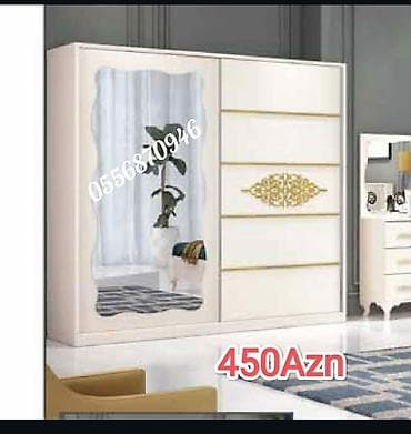 avropa qapsi: Yeni, 3 qapılı, Güzgülü, Ağ, Digər material, Açılan, Düz dolab — 6