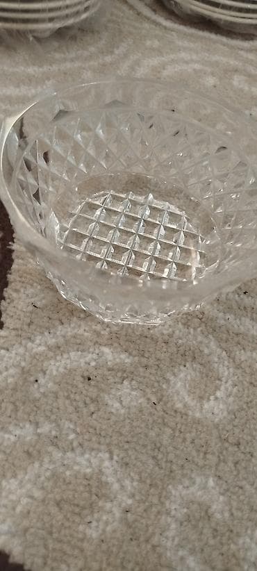 konfet qabi: Şüşə/Kristal meyvə-şirniyyat qabları dəsti - Material: şəffaf şüşə — 3