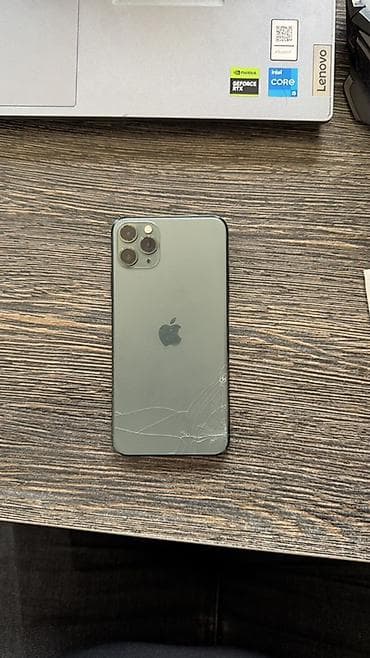iphone 7 batarya: IPhone 11 Pro Max, 256 GB, Matte Midnight Green, Qırıq — 8