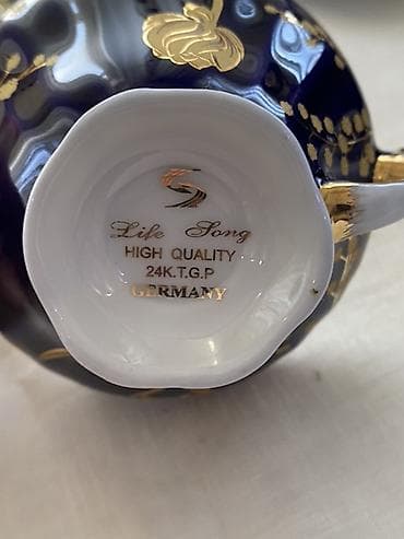 farfor heykelcik: Çay dəsti, rəng - Göy, Farfor, Almaniya — 4