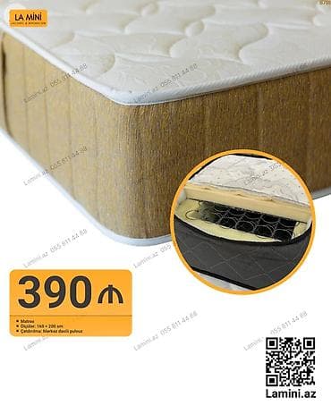 Matraslar: Məhsul: La Mini döşəklər • Model 1 – 160×200 sm - Yaylı ortopedik — 2