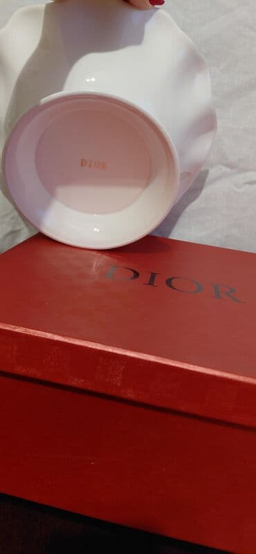 Mətbəx aksesuarları: Dior porselen meyvə/günbəz qabı - Brend: Dior (alt hissədə qızılı — 2