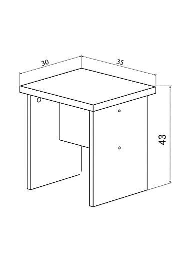табуретка: Ağ rəngli kompakt masa/taburet. - Ölçülər: eni 35 sm, dərinlik 30 sm — 2