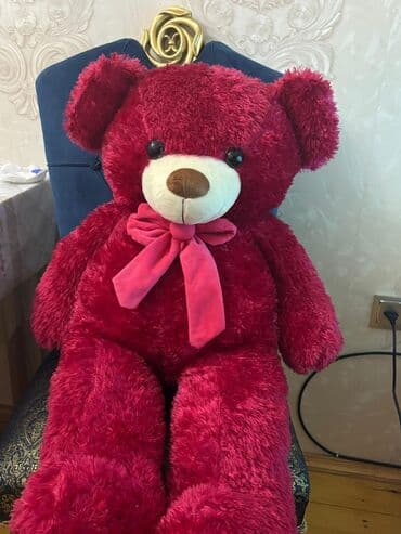 кукла монстер хай: Bordo rəngdə böyük yumşaq ayı oyuncağı. Oyuncaq yumşaq parçadan — 1