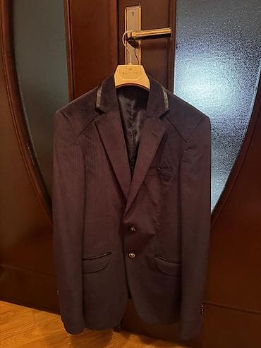 dəri pencek: Kişi üçün şıq blezer gödəkçə - Rəng: tünd bənövşəyi/tünd lacivərd — 1