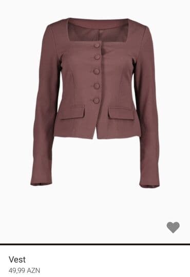 qadın jaketi: Qadın jaketi – bordo rəngdə, kvadrat yaxalı dizayn. - Uzunqol, bədənə — 2