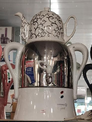 Samovarlar: Samovar elektrik samovar Korkmaz Turk istehsali 3 litr su 1 litr cay — 2