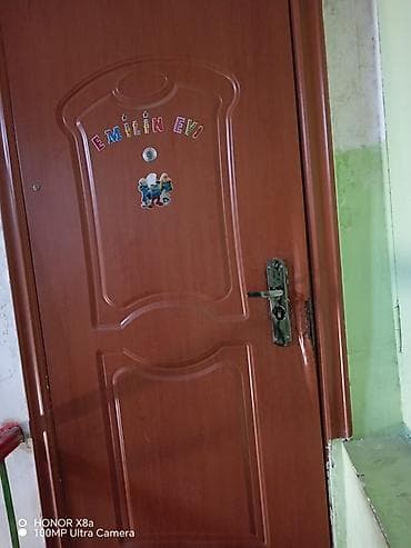 tek kıravat: Dəmir giriş qapısı – taxta teksturalı qəhvəyi dekorlu - Material — 3