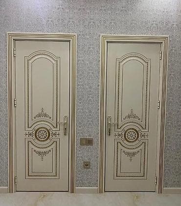 kabin: Klassik üslubda daxili qapılar dəsti - Material: massiv ağac əsaslı — 1