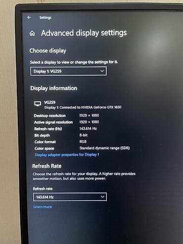 manitor güzgü: ASUS TUF Gaming monitor (144hz) - Model: ASUS TUF Gaming VG259 - — 4
