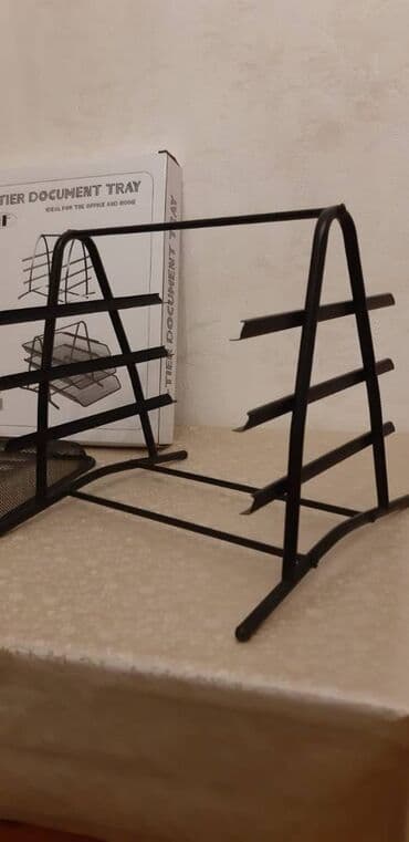 rəsm üçün boyalar, fırçalar: Ofis üçün3 mərtəbə sənəd qabı Statusu - yeni Rəngi -qara Hündürlük — 5