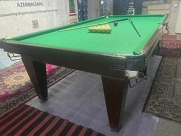 İdman və istirahət: Bilyard masası – böyük ölçülü, yaşıl örtüklü, 6 ciblik klassik model — 5