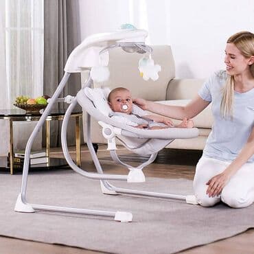 qidalandırmaq üçün uşaq stul yelləncək: 4 sürətli rahat elektrik nənni Körpələr üçün özü yellənən elektrik — 4