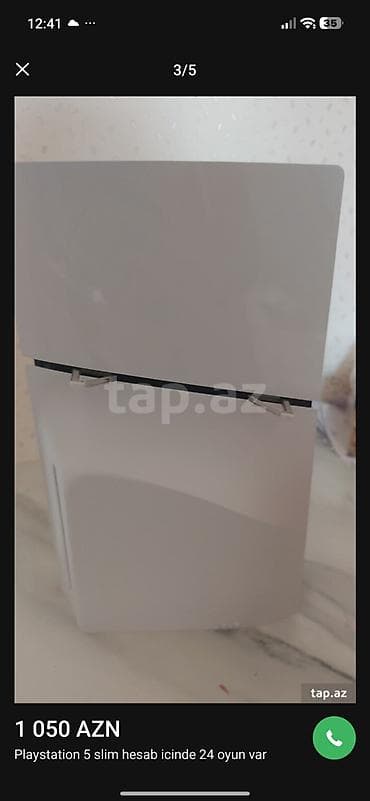 playstation 5 slim aksesuar: PlayStation 5 Slim oyun konsolu - Model: PS5 Slim (ağ korpus) - Arxa — 1