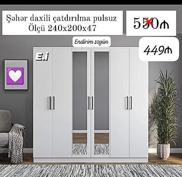 ikinci əl paltar dolabi: 6 qapılı dolab Yep yeni 449 azn rəng seçimi var çatdırılma var — 1