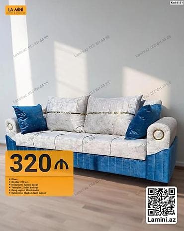 Divan – Kod: 6131 - Ölçü: 210 sm - Mexanizm: Açılan, bazalı (yataq