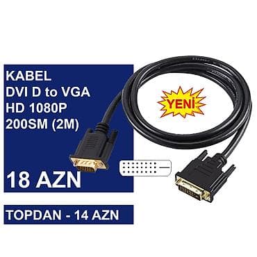 es: VGA kabellər ⭐Display Port to VGA 1,8m 1080P 60HZ – 18 AZN (Topdan 14 — 7