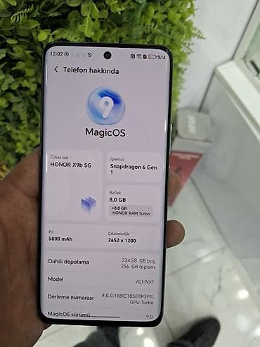honor 40 pro: Honor X9b, 256 GB, rəng - Yaşıl, Barmaq izi — 3