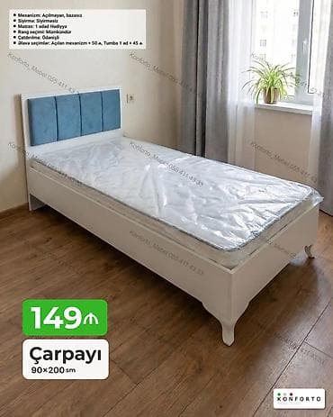 Mebel: Çarpayı – 90×200 sm - Mexanizm: Açılmayan, bazasız - Sıyırma — 1