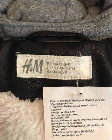 uşaqlar üçün kapüşonlu jiletkalar: ORIJINAL H&M Dəri bayker Gödəkçəsi Moto Gödəkçə Qara (Ölçü 8-9Y) — 3