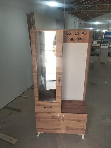 2 qapılı, Güzgülü, Qəhvəyi, Açılan, Düz dolab — 1