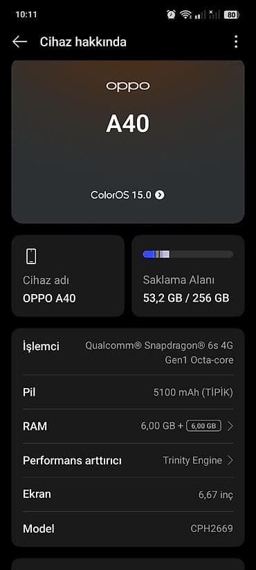 Oppo A53, 256 GB, rəng - Ağ, Barmaq izi — 2
