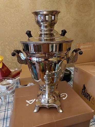 silver et ceken: Klassik metal samovar - Material: parlaq paslanmayan polad/mis rəngli — 1