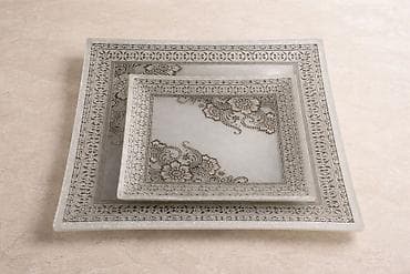 bir balaca sandiqca: Kvadrat formalı dekorativ boşqab dəsti Dəyərindən çox aşağı yarı — 2