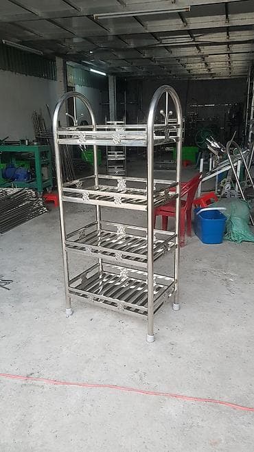 etajerka: Paslanmayan poladdan çoxməqsədli rəf - Material: yüksək keyfiyyətli — 1